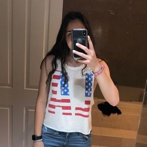 Red white and blue “LA” tank